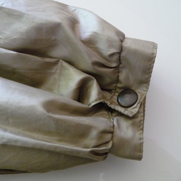 C.P. VINTAGE 80s UNIQUE SAGE /shiny/COLOR TRENCHCOAT SIZE EU 40 - Picture 8 of 10